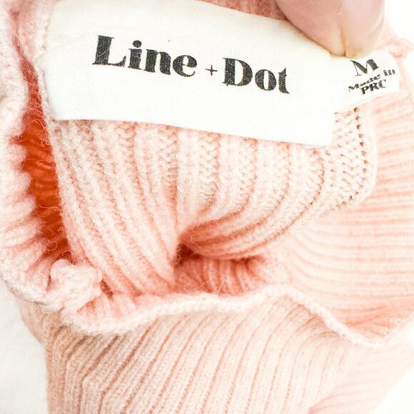 Line + Dot Ribbed Mock Neck Sweater Long Sleeve Size Medium - Picture 2 of 5